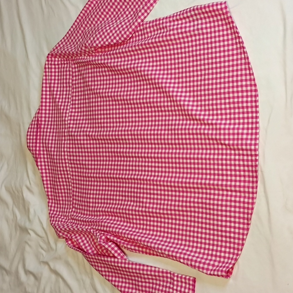 Evan Picone Women's s Pink Checkered Button Down Shirt m - Picture 5 of 10